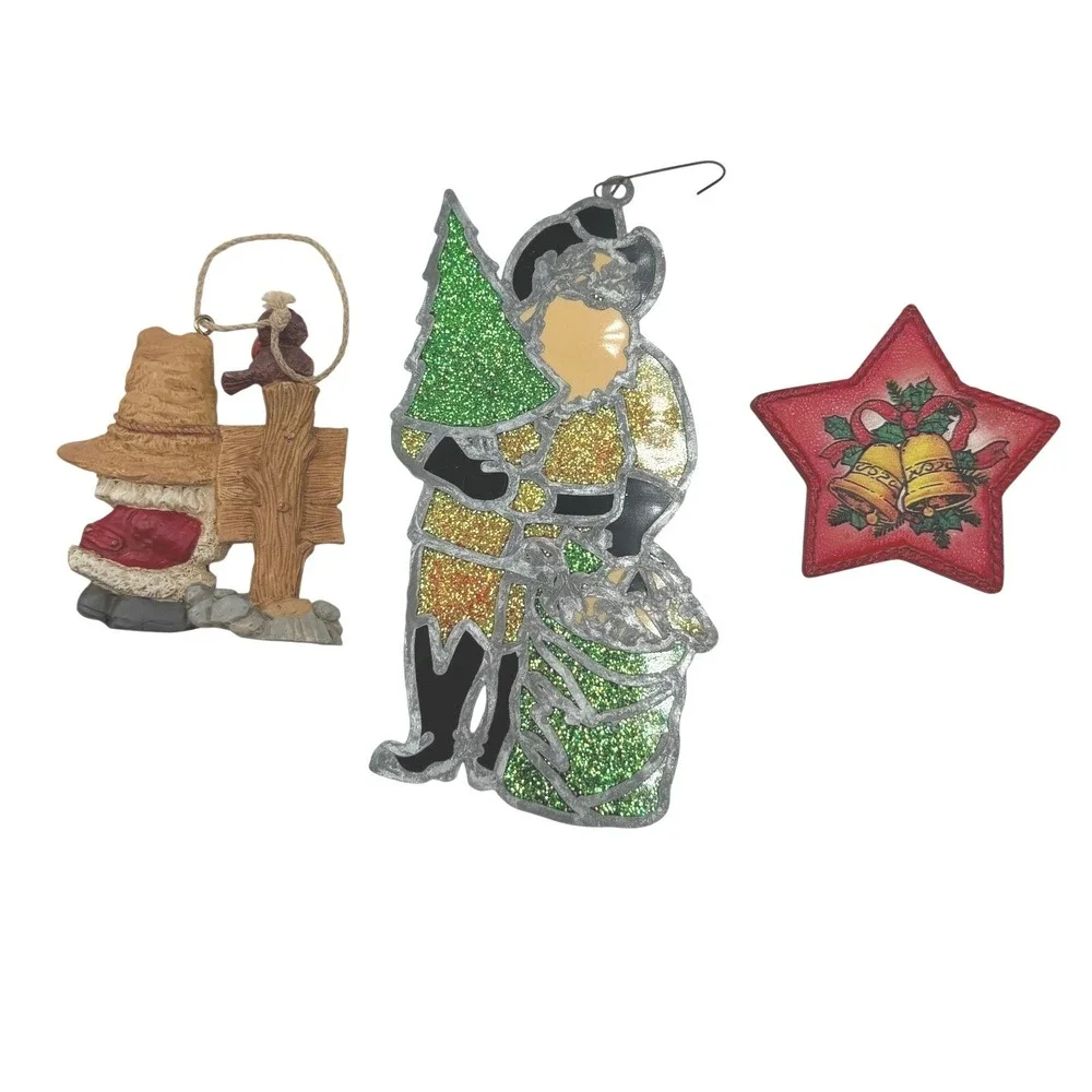 Christmas Ornaments‎ Lot Santa Cowboy Star Bells Holiday Decorations